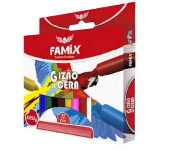 Giz De Cera Jumbo 12 Cores Com Certificação INMETRO