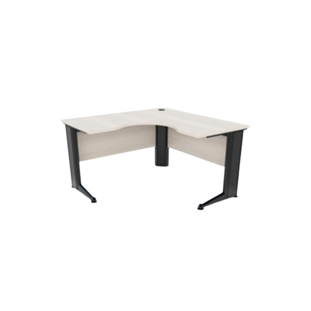 Mesa de Trabalho em L 1200x1200x600x600x740 mm em MDP 25 mm com Estrutura Metálica