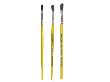 Kit Pincel Chato Nº 10 12 E 14 Com Pelo Natural