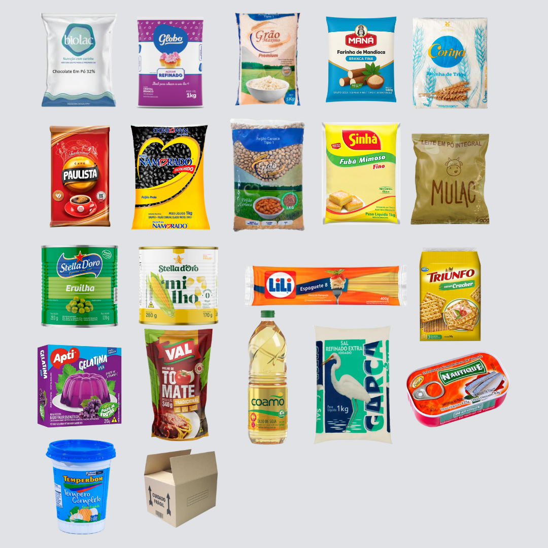 Cesta Básica Tipo III – Variedade Alimentícia Ampliada (Achocolatado, Cantina Salgada, Conservas etc.)