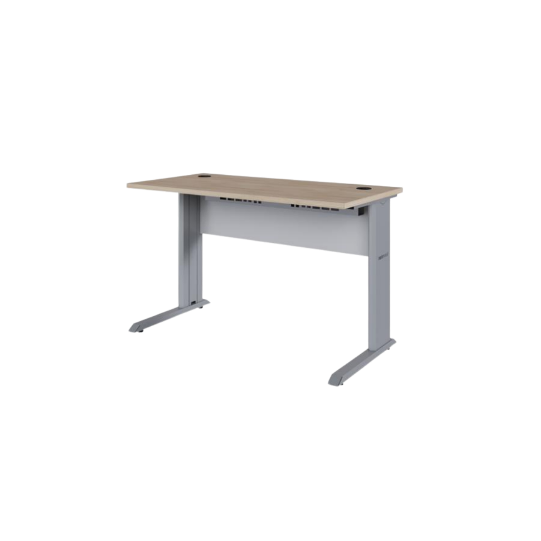 Mesa De Trabalho Retangular Com Calha "J" Metálica E Pés Metálicos 1200x600x740mm