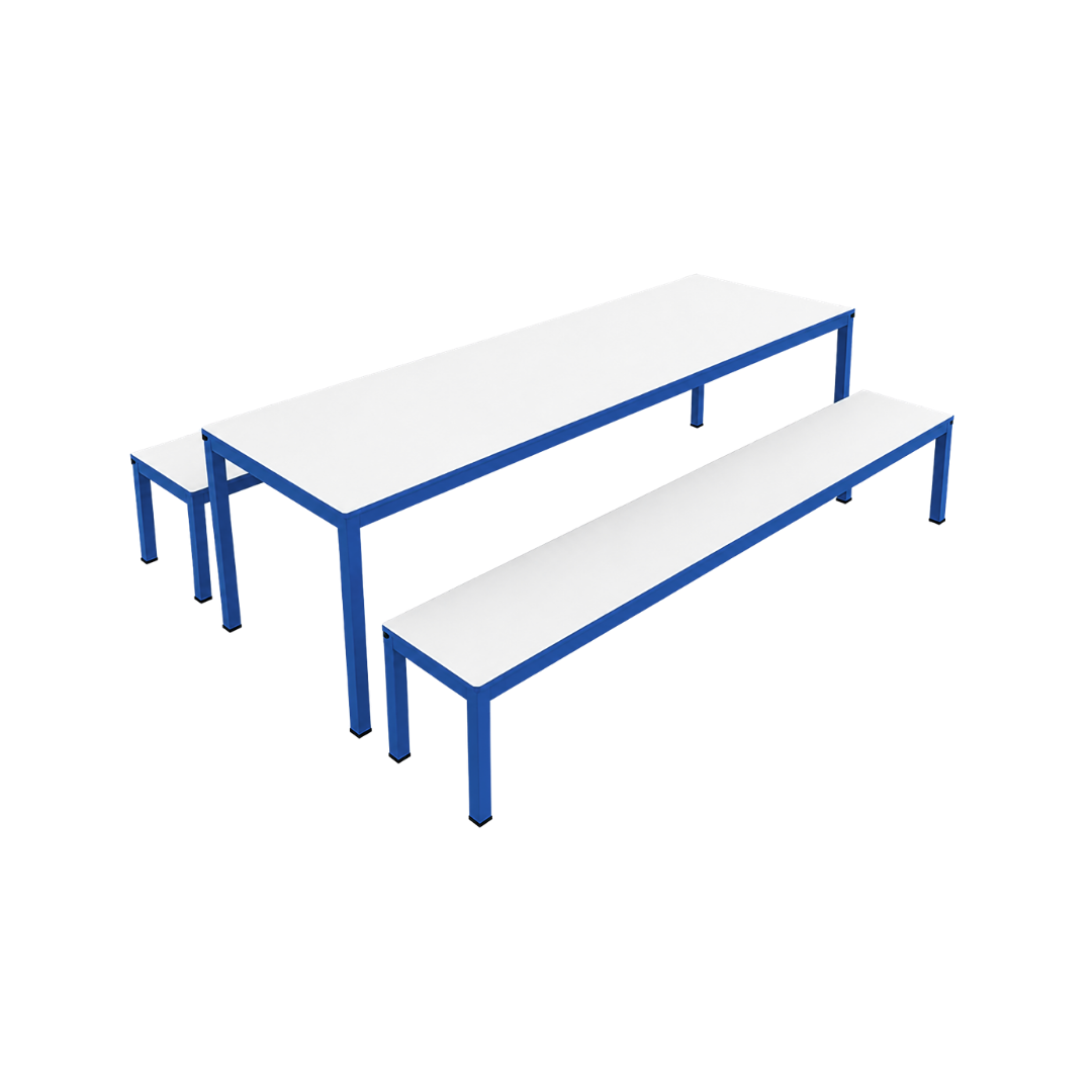 Conjunto Refeitório Escolar FNDE Tamanho 6 com Mesa e 2 Bancos Empilháveis