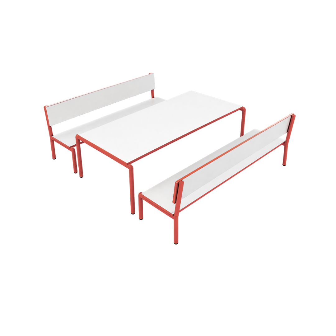 Conjunto para Refeitório Escolar com Apoio Dorsal Padrão 4 Juvenil