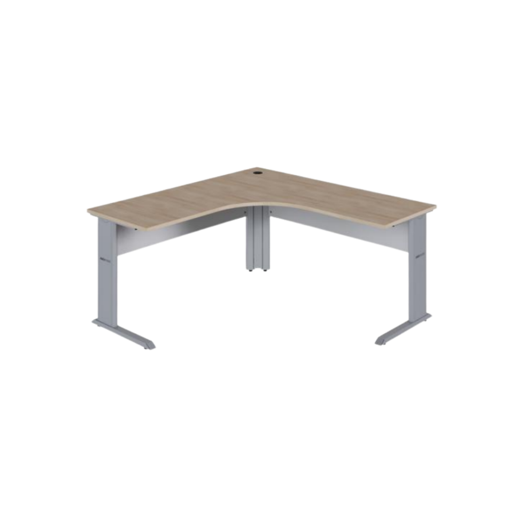 Mesa De Trabalho Orgânica Tampo Único Com Calha "J" E Conectividade 1600x1600x600/740mm