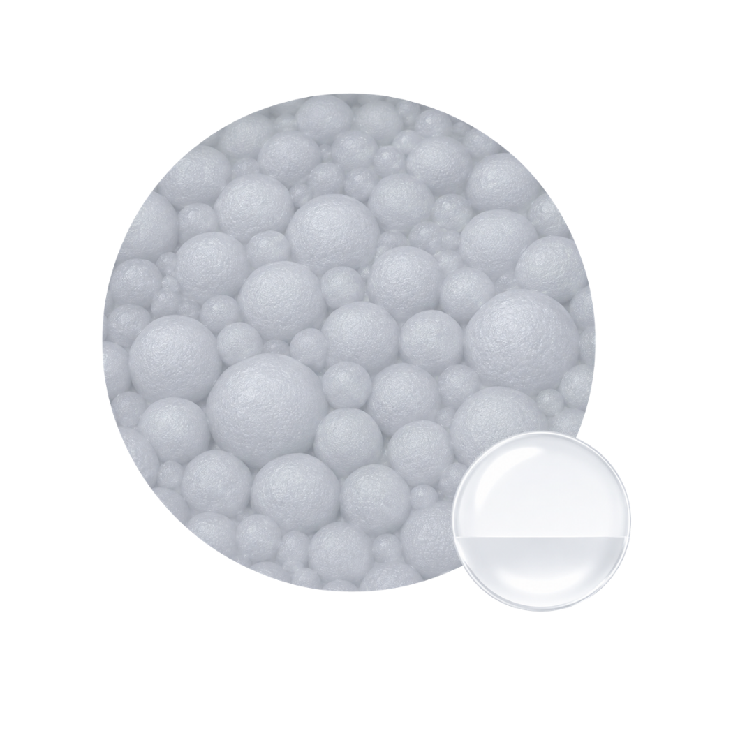 Kit com 500 Bolinhas Incolores para Piscina – 75 mm em Polietileno com Sistema Antiquebra