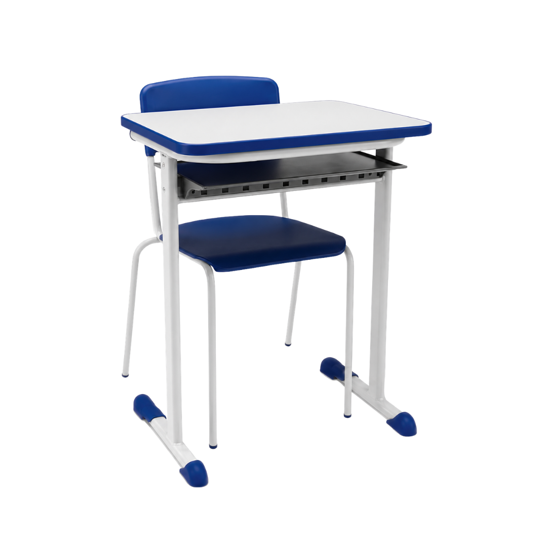 Conjunto Escolar Adulto Plaxmetal Retangular MDF/MDP