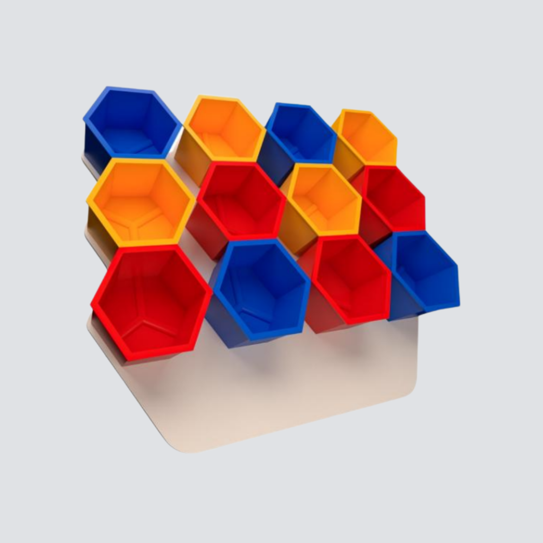 Módulo Divisor – Formato Sextavado em Polipropileno e MDF Laminado
