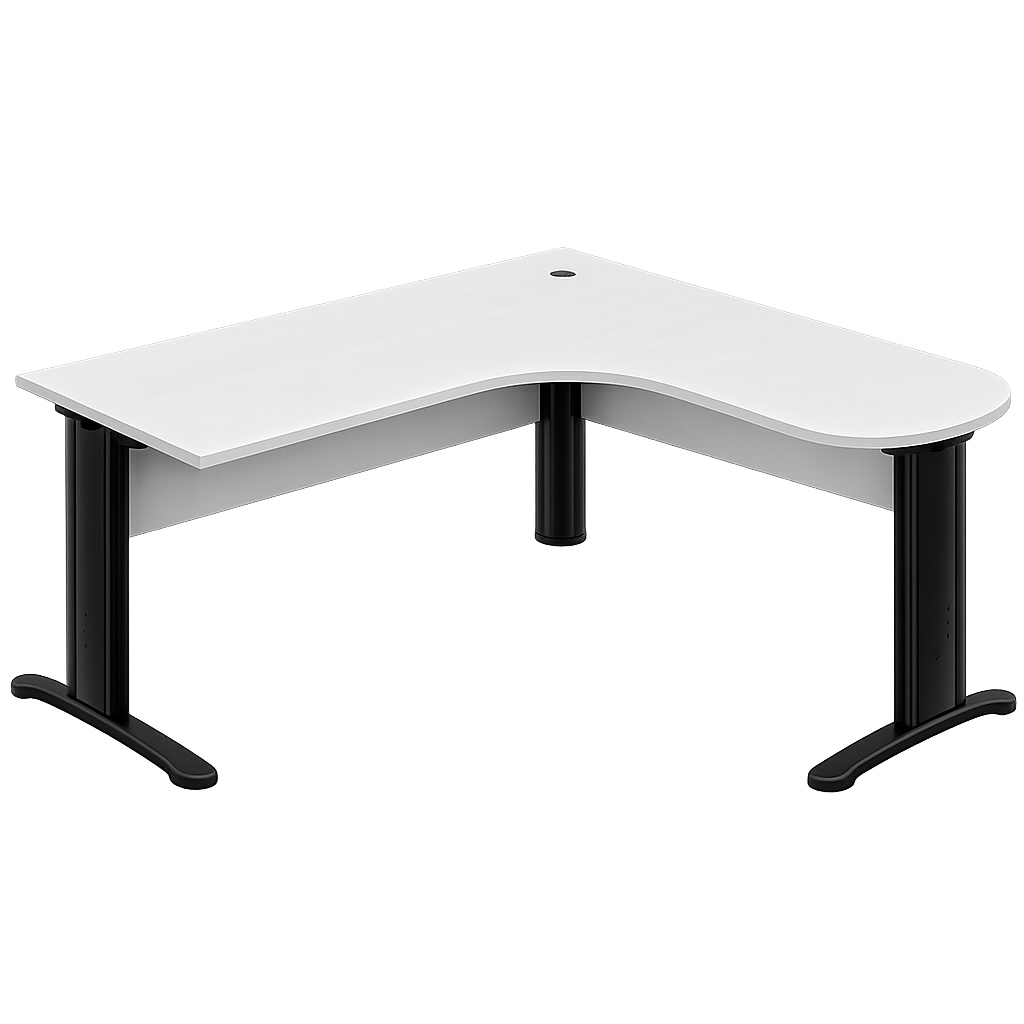 Mesa Em L Com Painéis Frontais 1600 X 600 X 1800 X 800 X 740 Mm