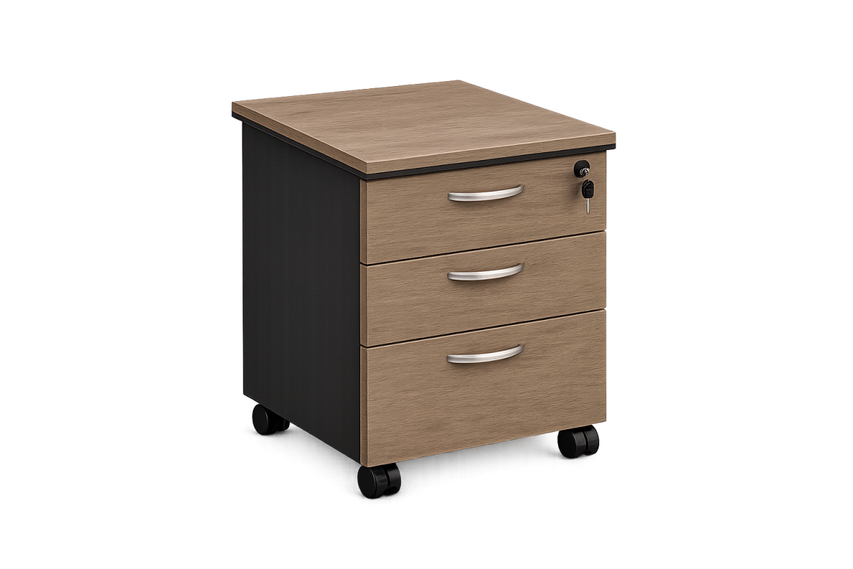 Gaveteiro Volante Em MDF 3 Gavetas 400 X 500 X 600 Mm