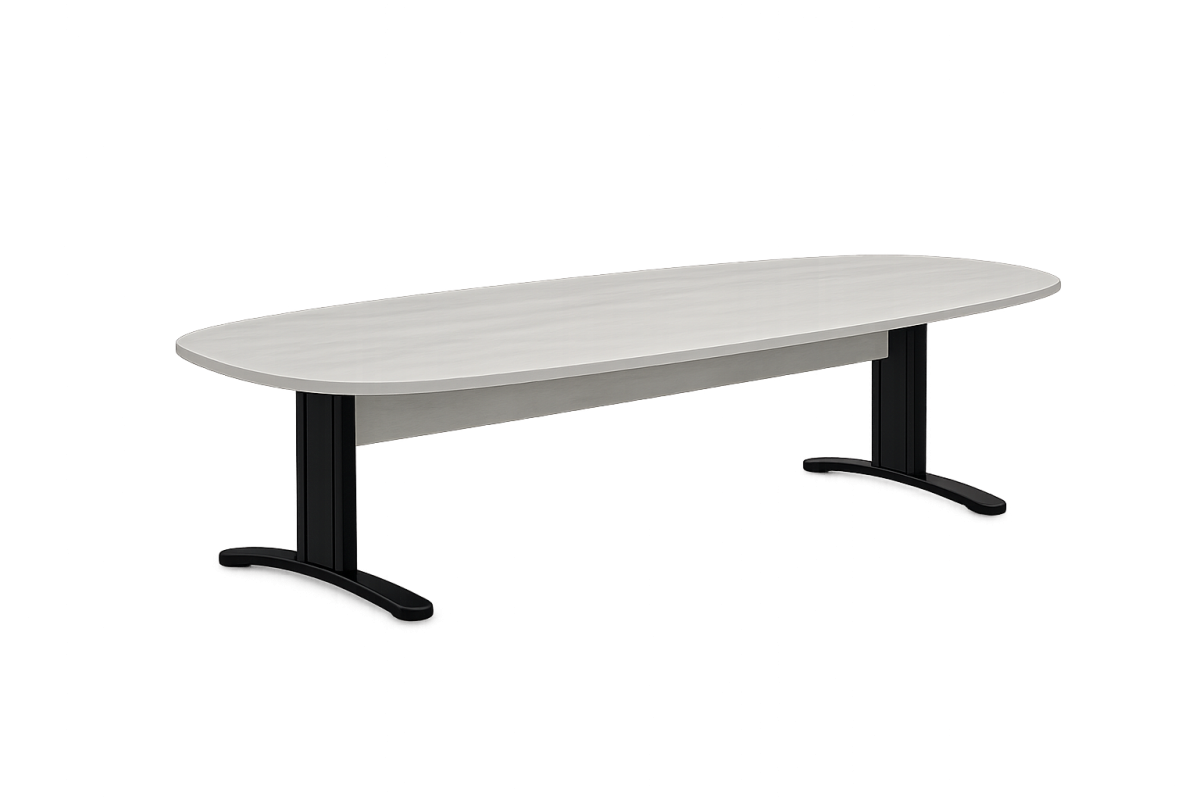 Mesa Semi Oval Em MDP Com Painéis Frontais 2700 X 1100 X 740 Mm