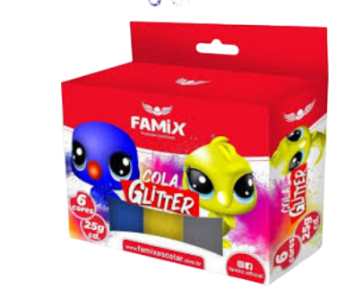 Cola Colorida Glitter Com 6 Cores 23g Com Certificação INMETRO