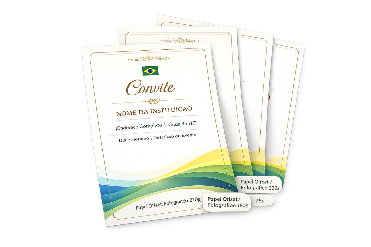 Convites Gráficos Institucionais – Diversas Gramaturas