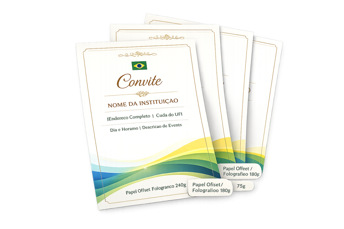 Convites Gráficos Institucionais – Papel Offset e Papel Fotográfico