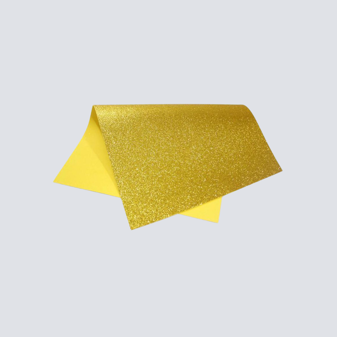 Folha de EVA Lisa 40 × 60 cm – Kit com 5 Unidades na Cor Dourado