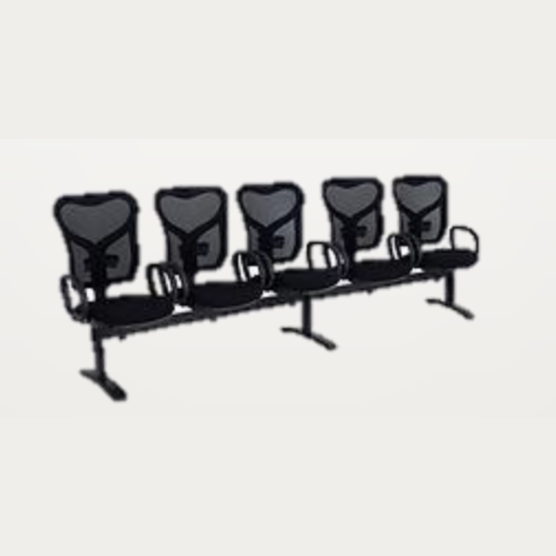 Longarina Ergonômica para Sala de Espera de 5 Lugares